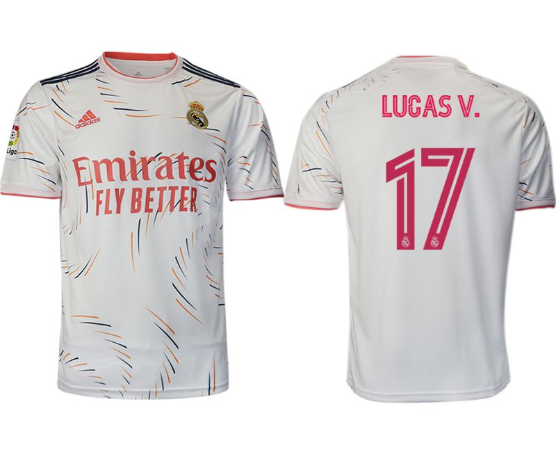 Men 2021-2022 Club Real Madrid home aaa version white #17 Adidas Soccer Jersey